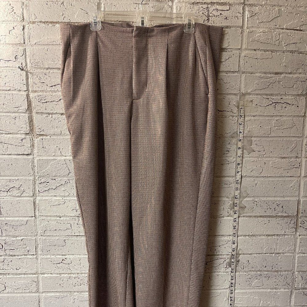 A New Day Academia  Flat Front Gathered Back High Waisted Plaid Pants